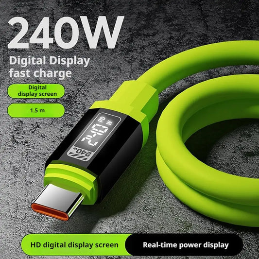 Universal Type-C to Type-C,USB A to Type-CHigh Power Charger Cord 240W with Power Screen for Xiaomi Huawei OPPO VIVO IPhone 15 1 Peaceful Pleasures Health and Wellness