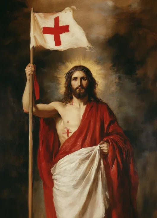Sacred Heart Jesus & Virgin Mary Canvas Wall Art | Religious Print