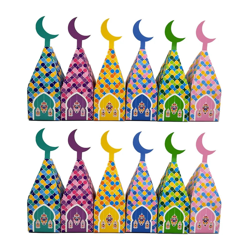 12pcs Eid Mubarak Gift Boxes | Ramadan Treat & Favor Boxes