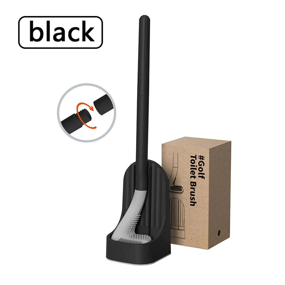 Wall-Mounted Toilet Brush & Base Set – Soft Rubber, Quick-Drain