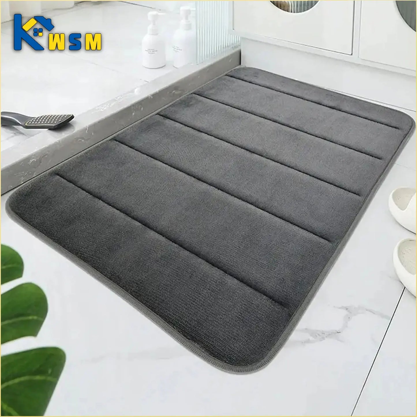 Anti-Slip Coral Velvet Bathroom Mat 60×40cm | Absorbent Rug