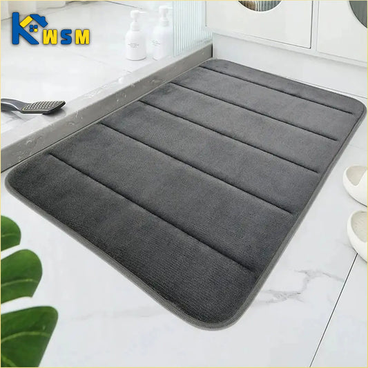 Anti-Slip Coral Velvet Bathroom Mat 60×40cm | Absorbent Rug Bathroom Floor Mat Oasis Select