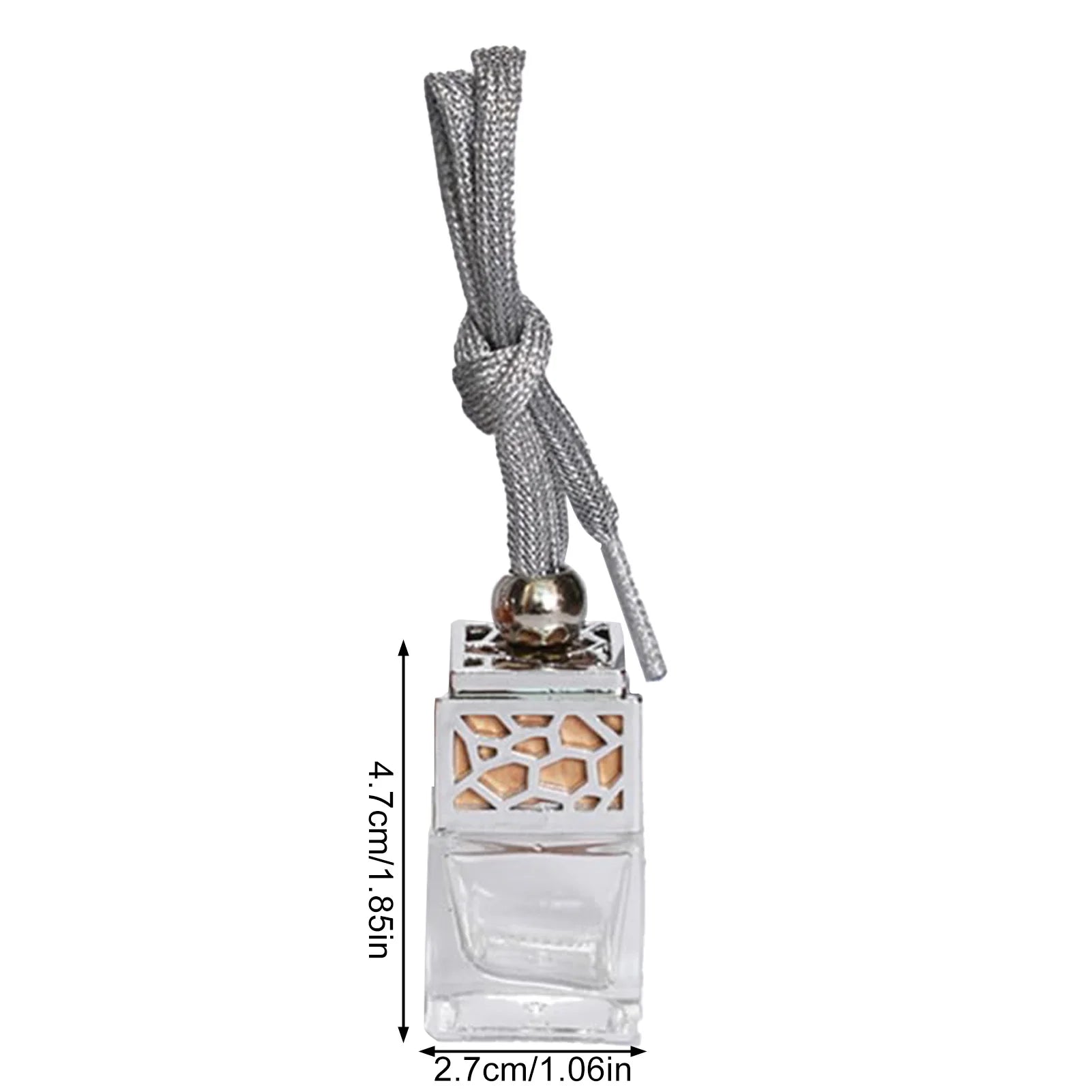 Square Glass Car Perfume Bottle 10ml Water Cube Design Essential Oil Container with Hanging Rope Peaceful Pleasures Health and Wellness