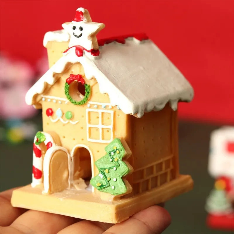 Practical Creative Christmas House Ornaments Micro Landscape Decorations for Office Desks Small Figurines Home Garden Decoration Peaceful Pleasures Health and Wellness