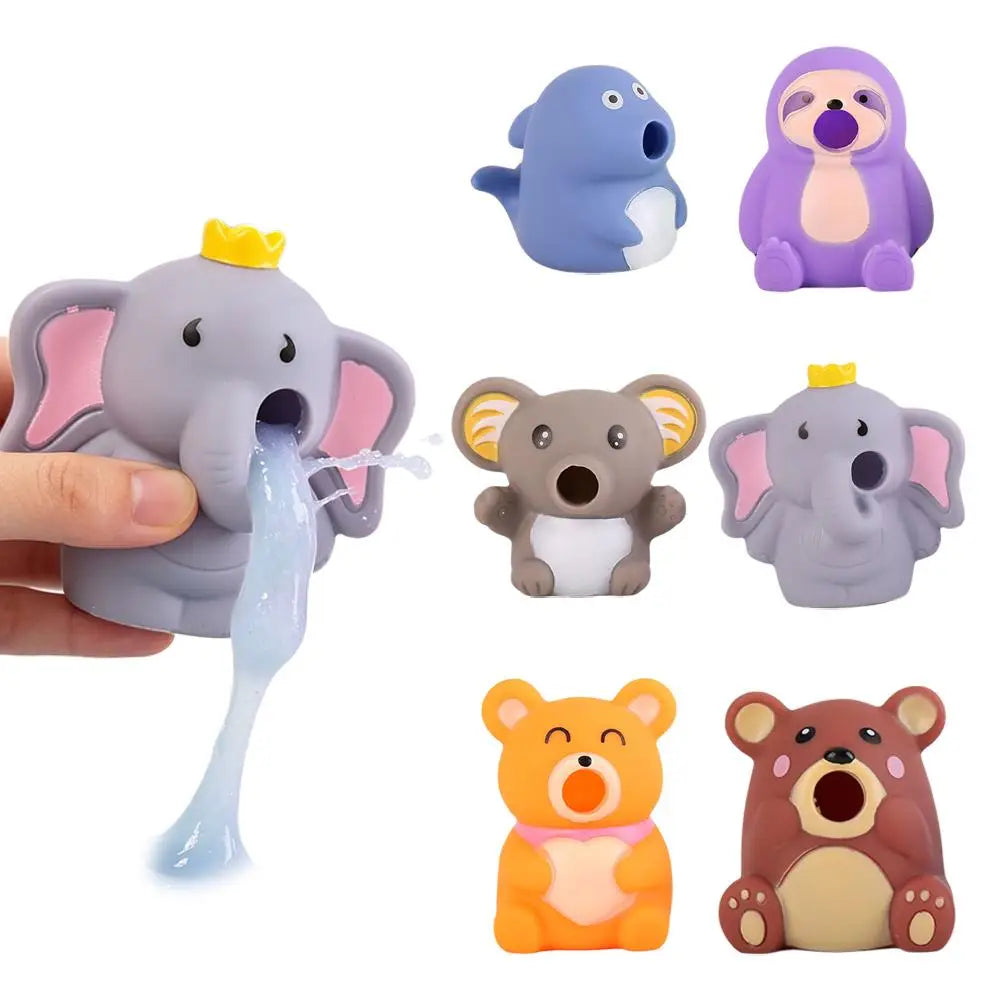 Funny Animal Toy Slime Vomiting Goo Sensory Stress Relief PVC Squeaky