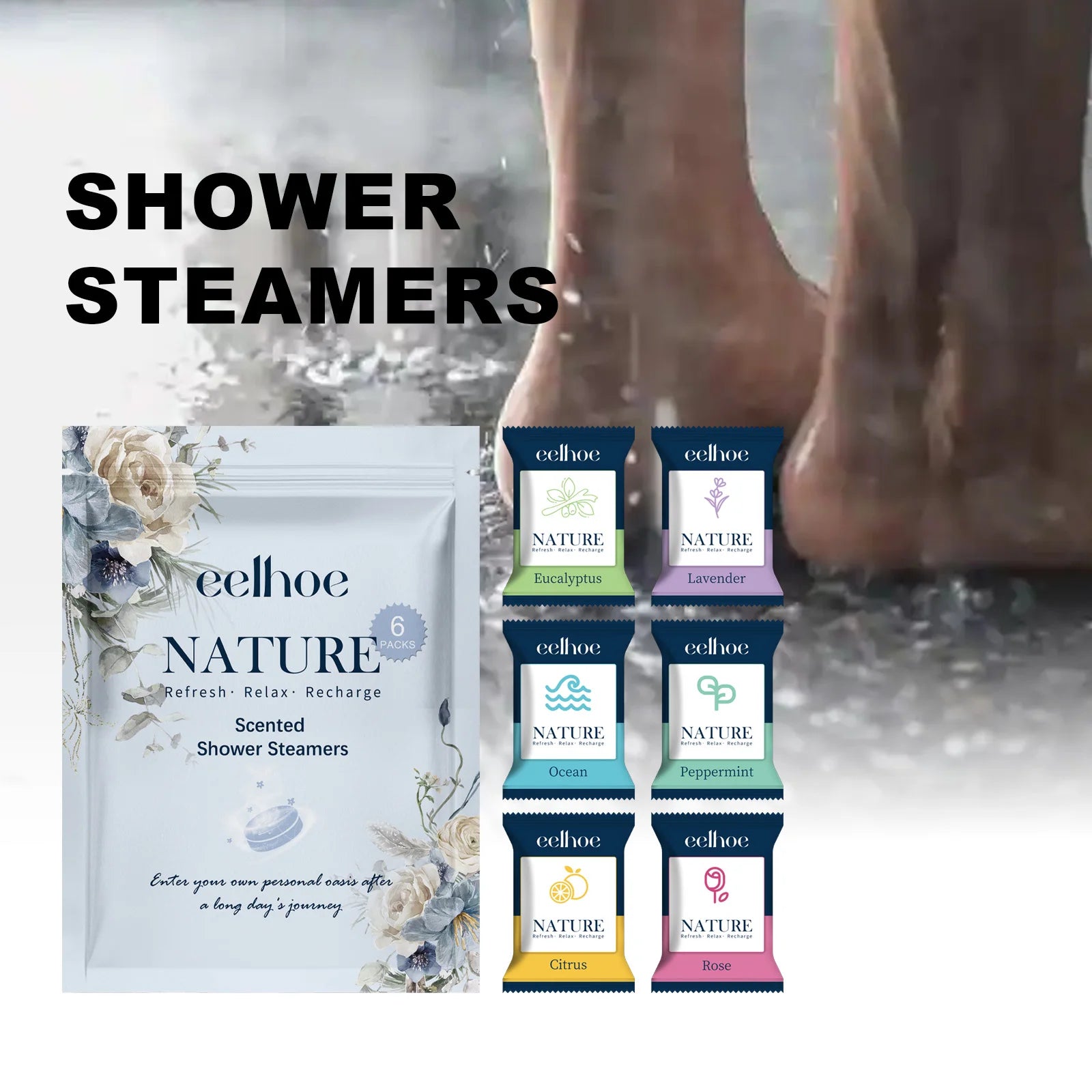 EELHOE Shower Steamer Tablet Nourishing Clean Dirt Eliminate Odor Relaxing Relieve Fatigue Moisturizing Shower Spa Bath Supplies Peaceful Pleasures Health and Wellness
