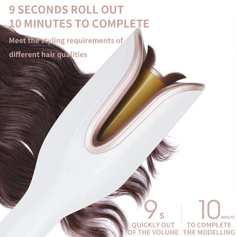 Fully automatic electric rotary hair curler for creating big waves does not damage hair resistant to heat Peaceful Pleasures Health and Wellness