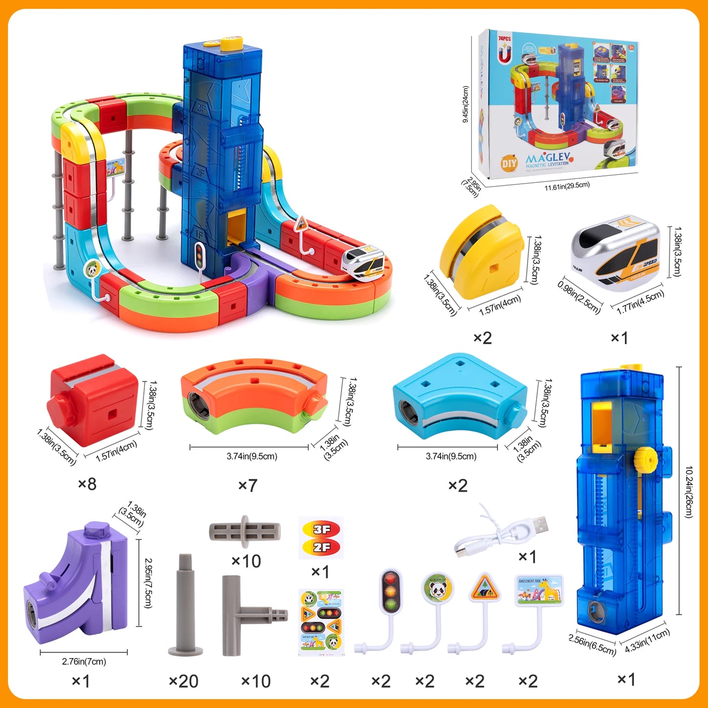 Kid Anti-gravity Magnetic Attraction Track Train Electric Building