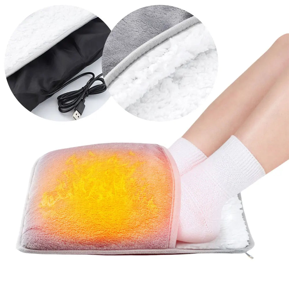 USB Electric Foot Warming Pad – Soft Plush Heated Foot Mat