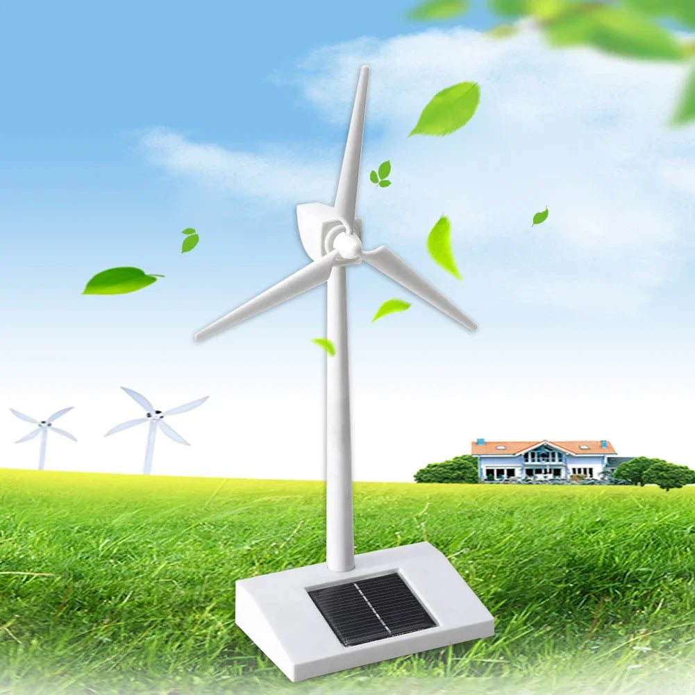 Solar Powered Windmill Early Educational Toy Rotatable 3D Windmill Educational Model Lightweight Energy-Saving for Children Gift Peaceful Pleasures Health and Wellness