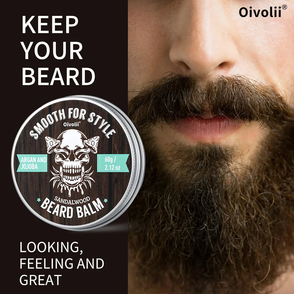 Beard Balm for Men – Argan, Jojoba & Coconut Oil Softener