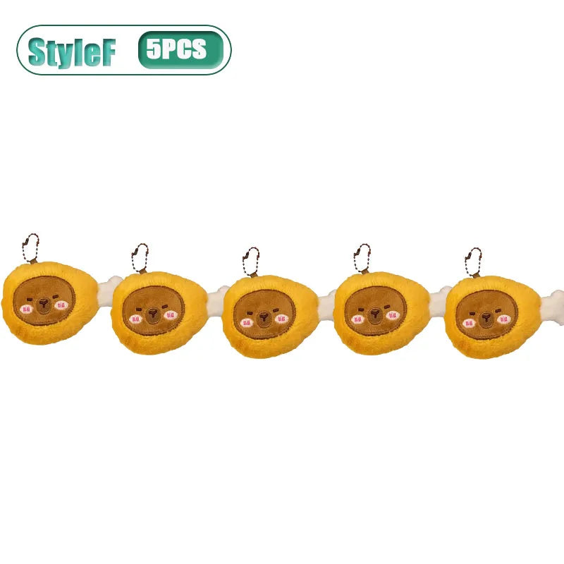 Capybara Plushie Keyring – Cute Anime Bread Topper Fluffy Toy