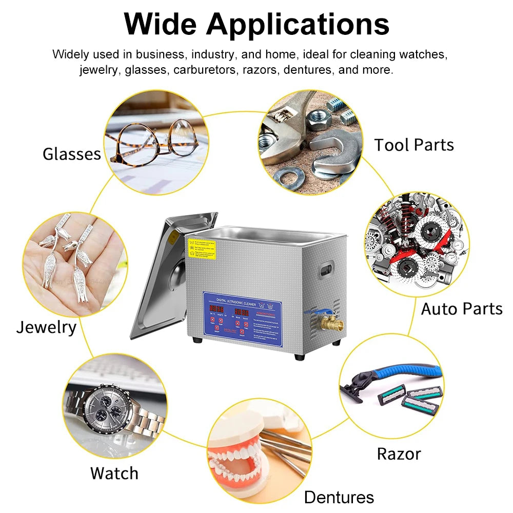 1.3L 2L 3L 6L 10L 15L 22L 30L Ultrasonic Cleaner with Heated Portable Lave-Dishes Washing Machine Diswasher Ultrasound Cleaner Peaceful Pleasures Health and Wellness