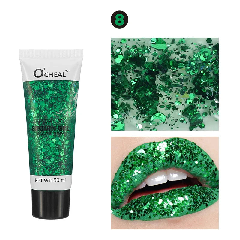 Party Sequin Glitter Gel – Waterproof & Sweat-Proof Body Glitter