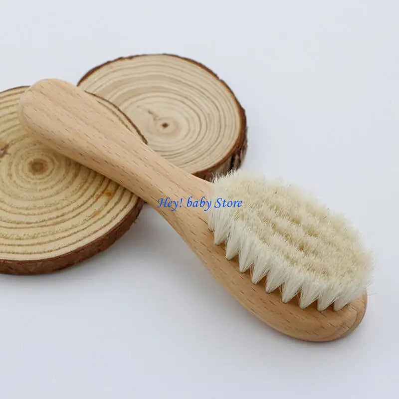 Baby Hair Brush & Comb Set | Soft Natural Goat Bristle