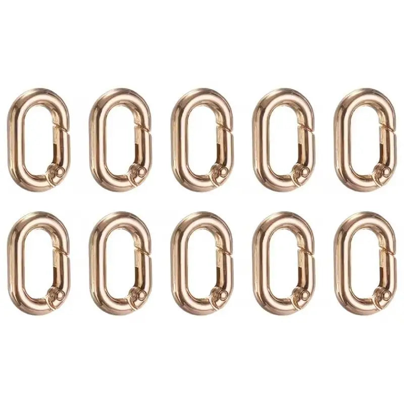 10Pcs Oval Spring Snap Hooks | Zinc Alloy Bag & Keychain Buckles