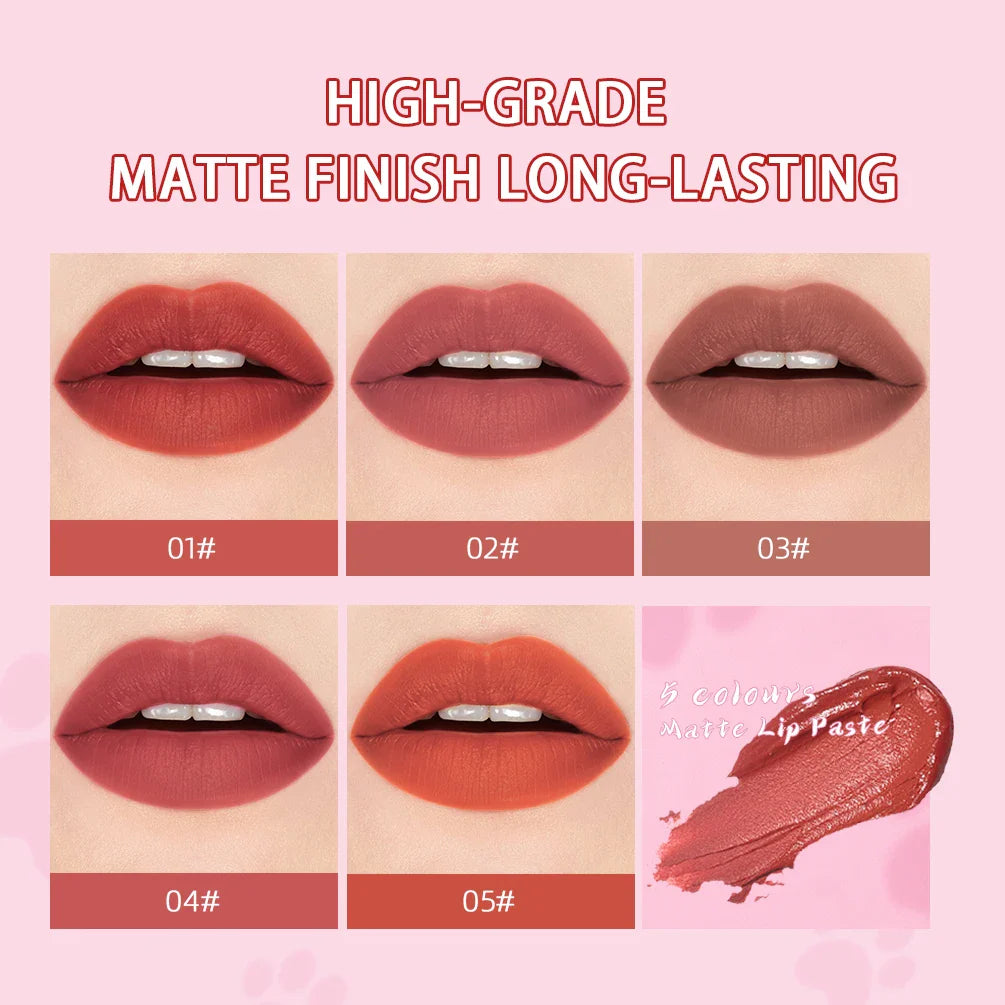 CACE Matte Velvet Lip Gloss Set – 5 Long-Lasting Shades