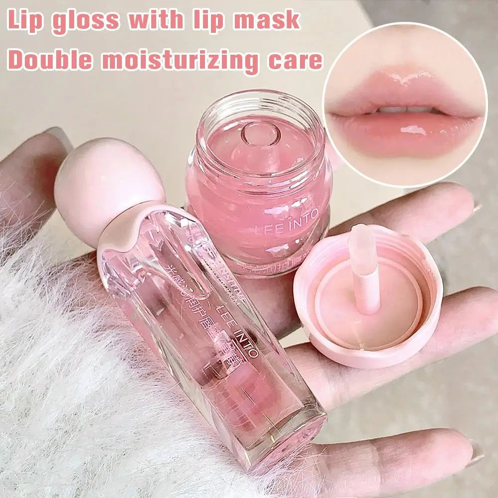 Hydrating Lip Glow Oil & Lip Mask Set – Glossy, Nourishing Fruit Lip Care Duo Peaceful Pleasures Health and Wellness