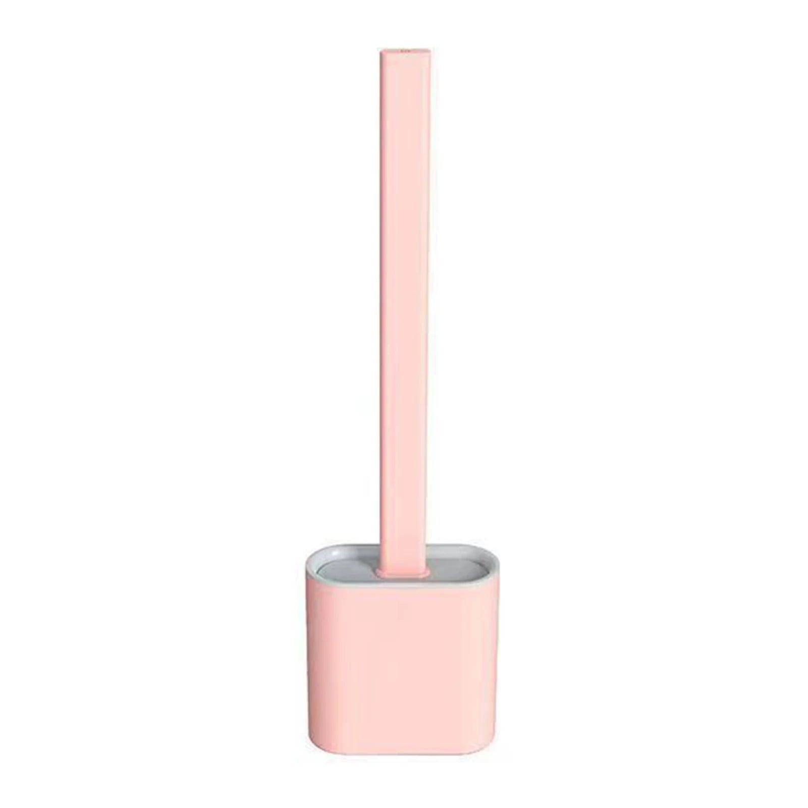Flexible Toilet Brush Cleaner Long Handle Hanging Silicone 360 Degree No-Dead-Corner Flexible Cleaner Brush Holder Set Bathroom Peaceful Pleasures Health and Wellness 3pcs Pink