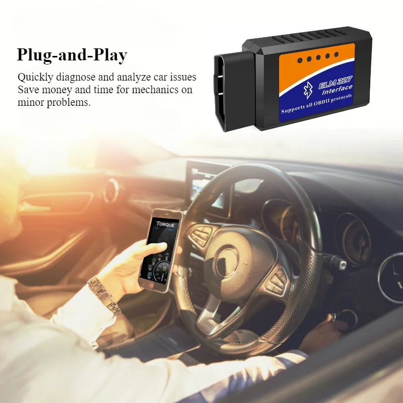Bluetooth 0Bd2 Scanner Elm327 - Car Diagnostic Tool for Check Engine Light, 02 Sensor & Fuel Consumption Test Peaceful Pleasures Health and Wellness