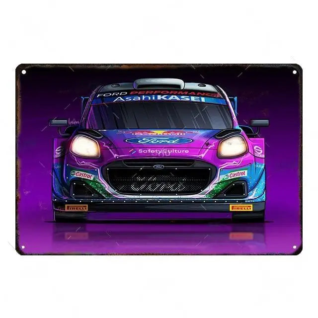 Cool Race Car Vintage Metal Poster Modern Sport Car Retro Tin Sign Auto Club Wall Decoration Plaque for Home Decor Peaceful Pleasures Health and Wellness