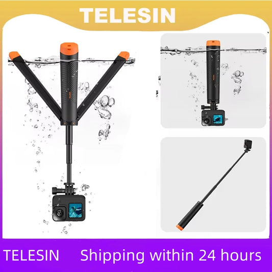 TELESIN Underwater Buoyancy Bar Diving Extendable Selfie Stick Tripod For Gopro Insta360 DJI OSMO Action Camera Accessories Peaceful Pleasures Health and Wellness