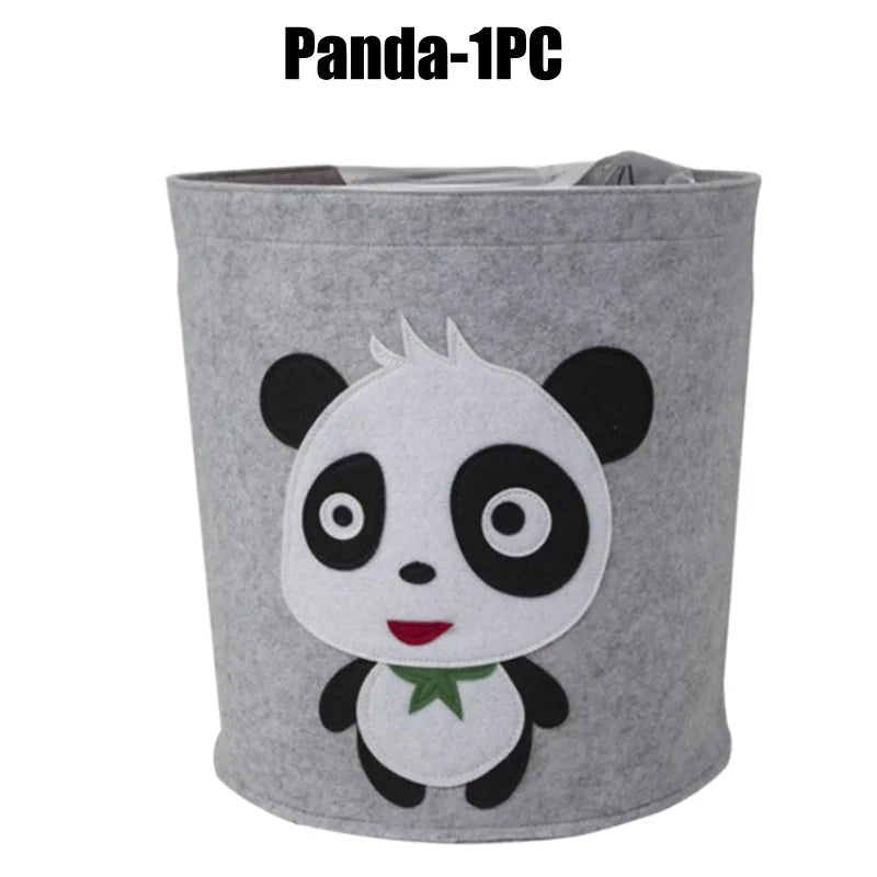 Large Felt Kids Toy & Laundry Basket – Cartoon Animal Design