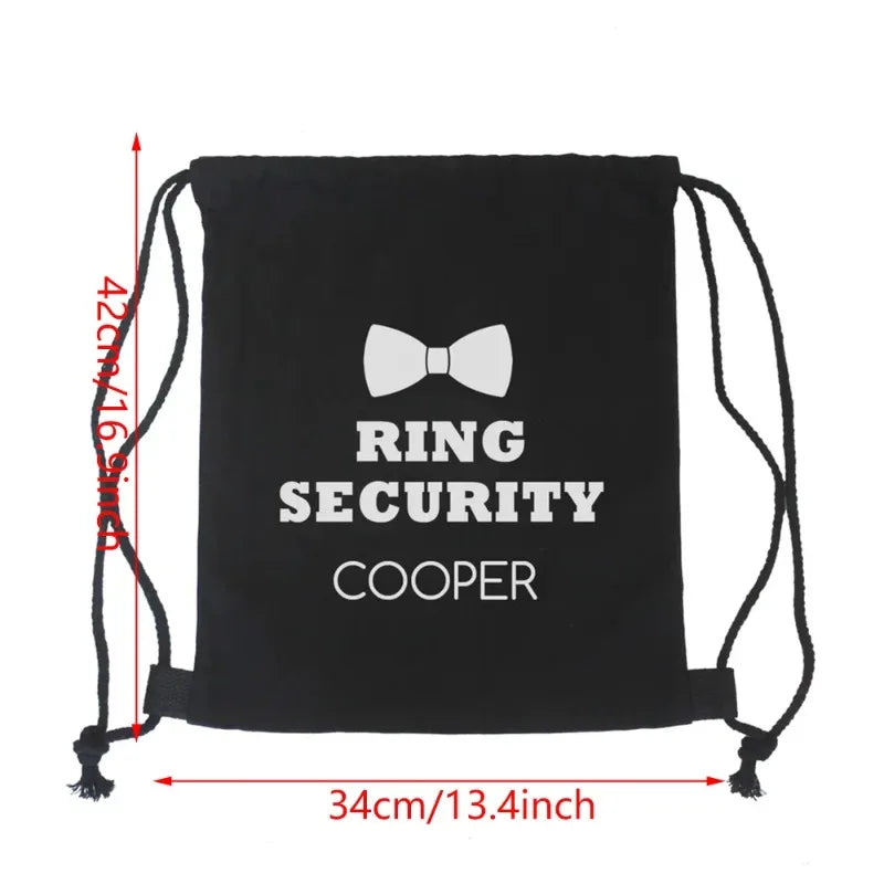 Personalized Ring Security Backpack | Custom Name Wedding Gift Personalized Gift Bag Peaceful Pleasures Health and Wellness