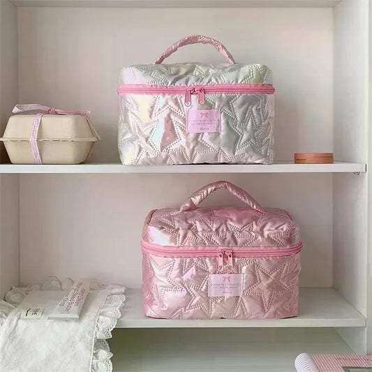 Shiny Star Makeup Bag – Cute Zipper Cosmetic Organizer Women Cosmetic Makeup Bag Oasis Select