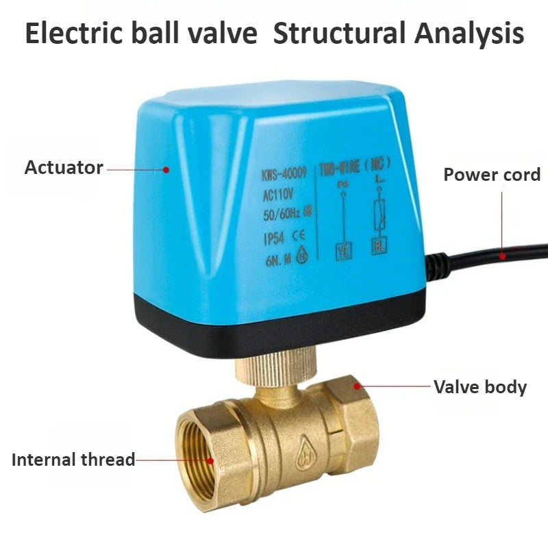 Brass Electric Ball Valve DC12V/24V | 1/2" to 2" Water Control