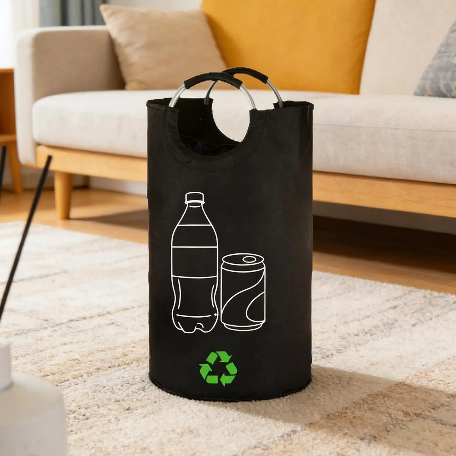 82L Recycling Trash Bags Storage Container Recycling Container with Double Handles for Bedroom Dorm College Home Kitchen Peaceful Pleasures Health and Wellness