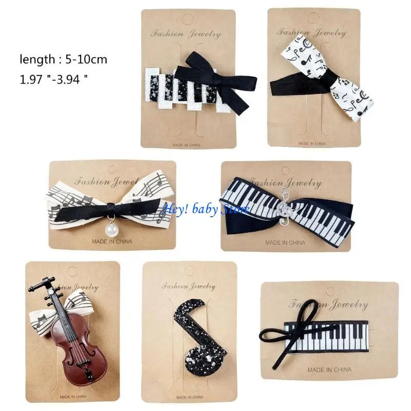 Music Note Hair Clips for Girls – Piano & Violin Barrettes