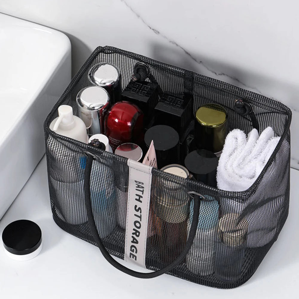 Mesh Storage Bag, Shower Bag, Hand-Held Wash Bag, Waterproof Shower Towel Basket, Shower Bag Peaceful Pleasures Health and Wellness