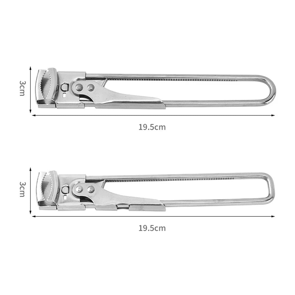 Stainless Steel Gripper Can Opener Multifunctional Adjustable Manual