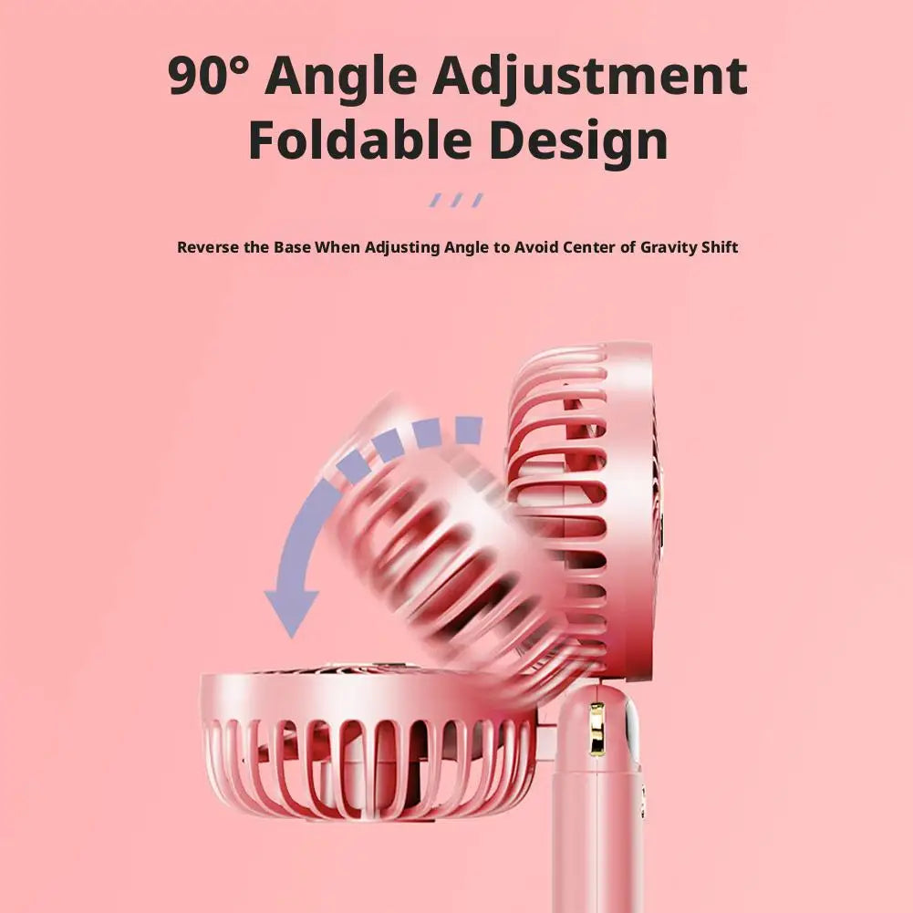 Portable Handheld Mini Fan 6 Speed 90° Foldable Fan LED Digital Display 3600mAh Rechargeable Cooling Fan for Outdoor Travel Peaceful Pleasures Health and Wellness