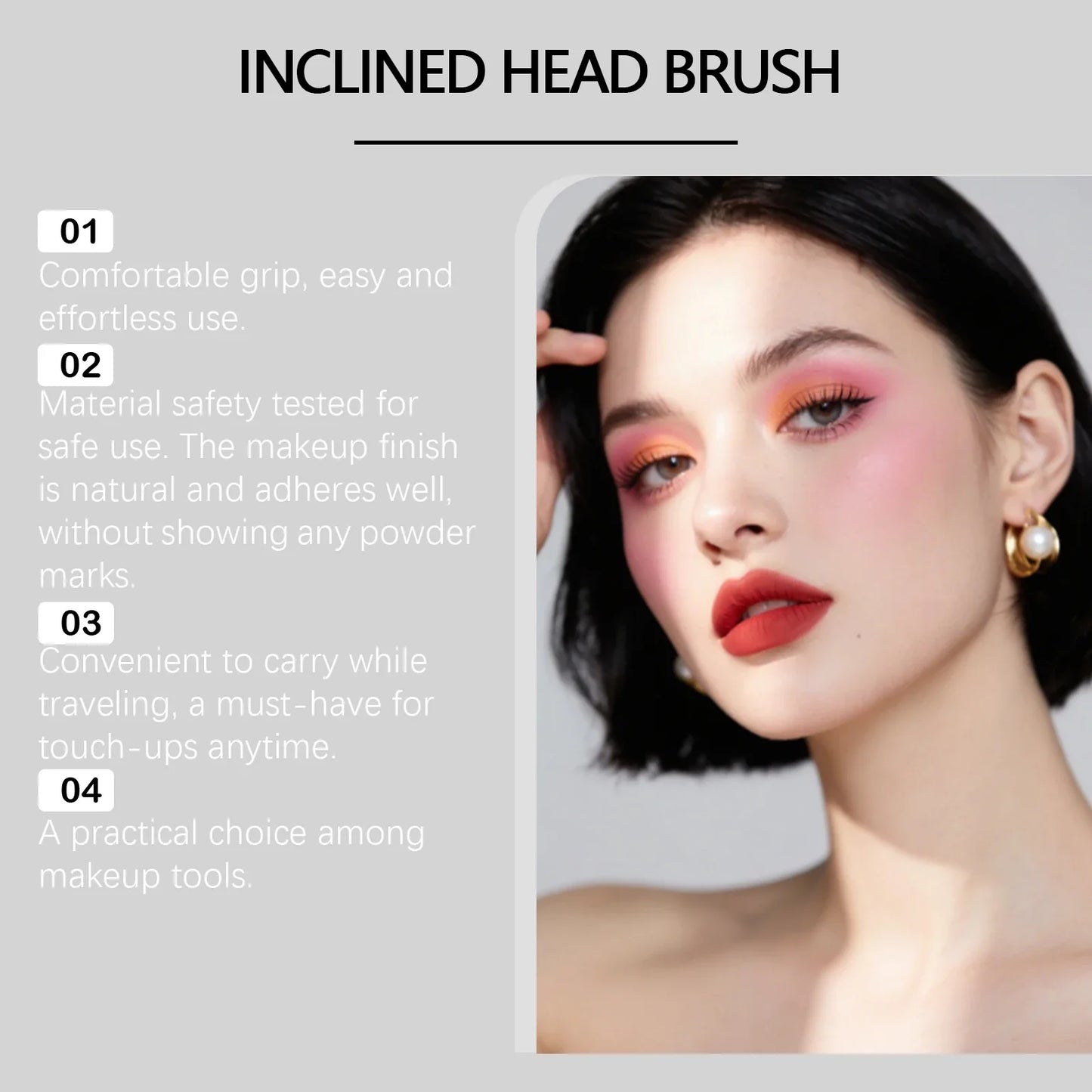 Large Angled Makeup Brush – Dense Bristles for Foundation & Blush