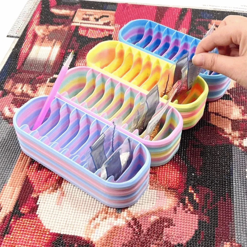 10-Grid Diamond Art Bead Storage Box | Gradient Organizer