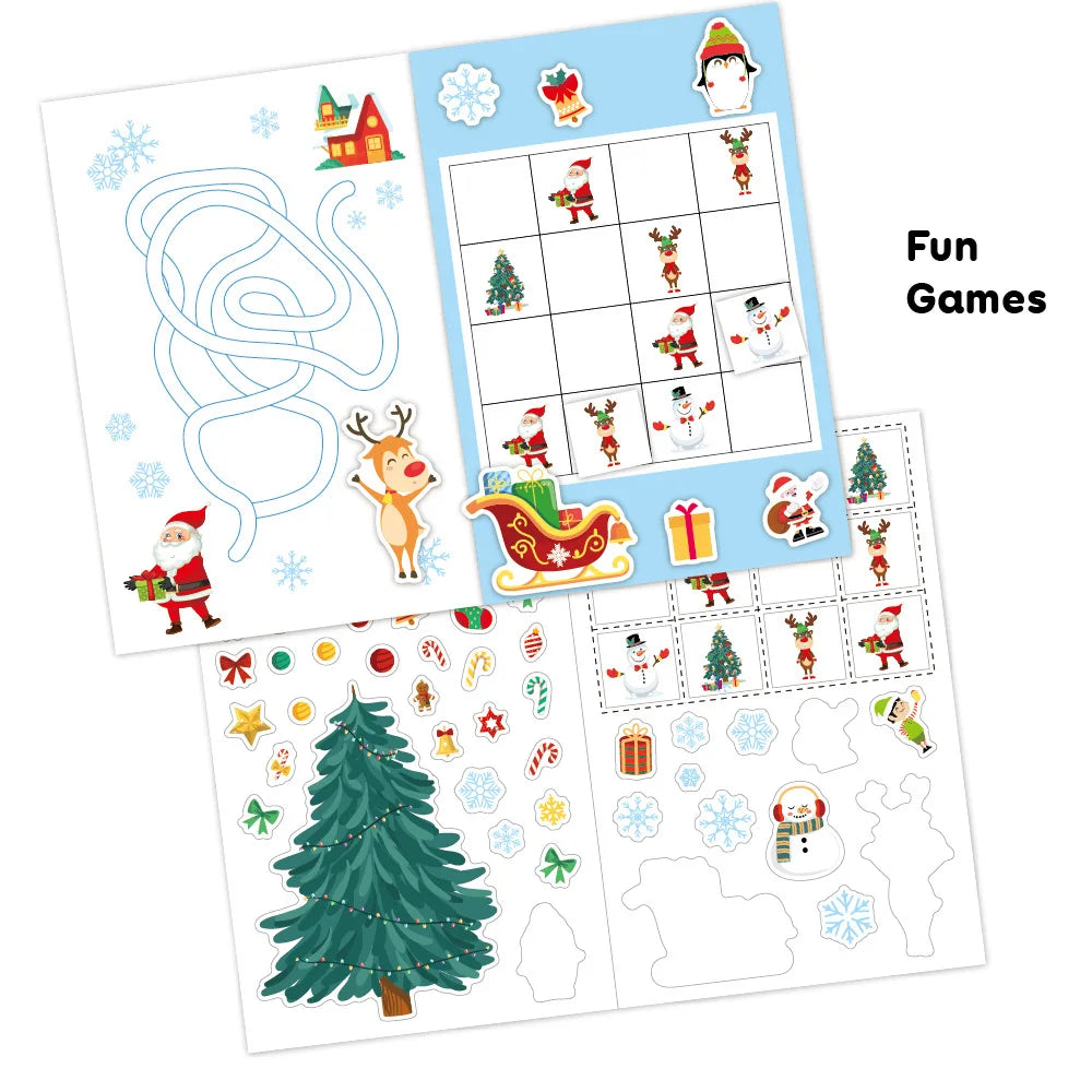 Christmas Halloween Sticker Book Reusable Stickers DIY Dress-up Fun