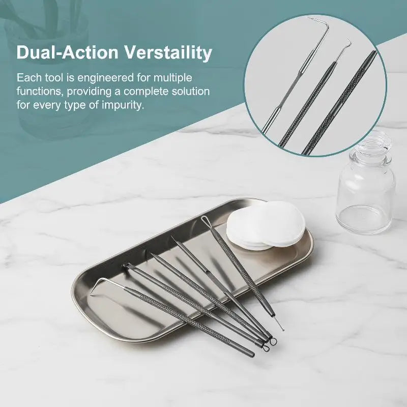 6-Piece Blackhead Comedone Extractor Kit | Home Spa Tool