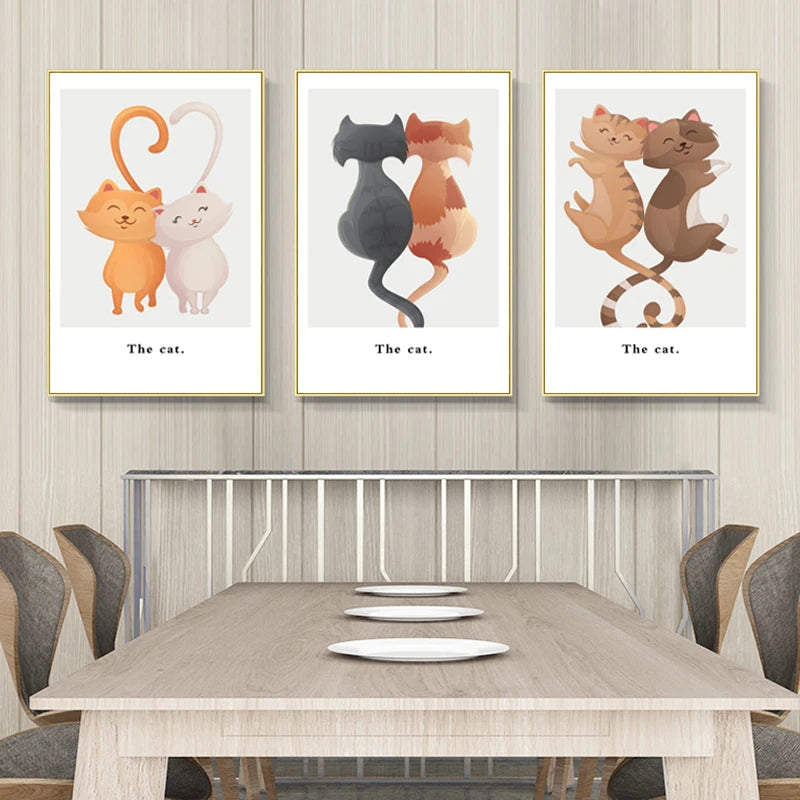 Funny Cute Cat Canvas Wall Art | Unframed Home Decor Poster