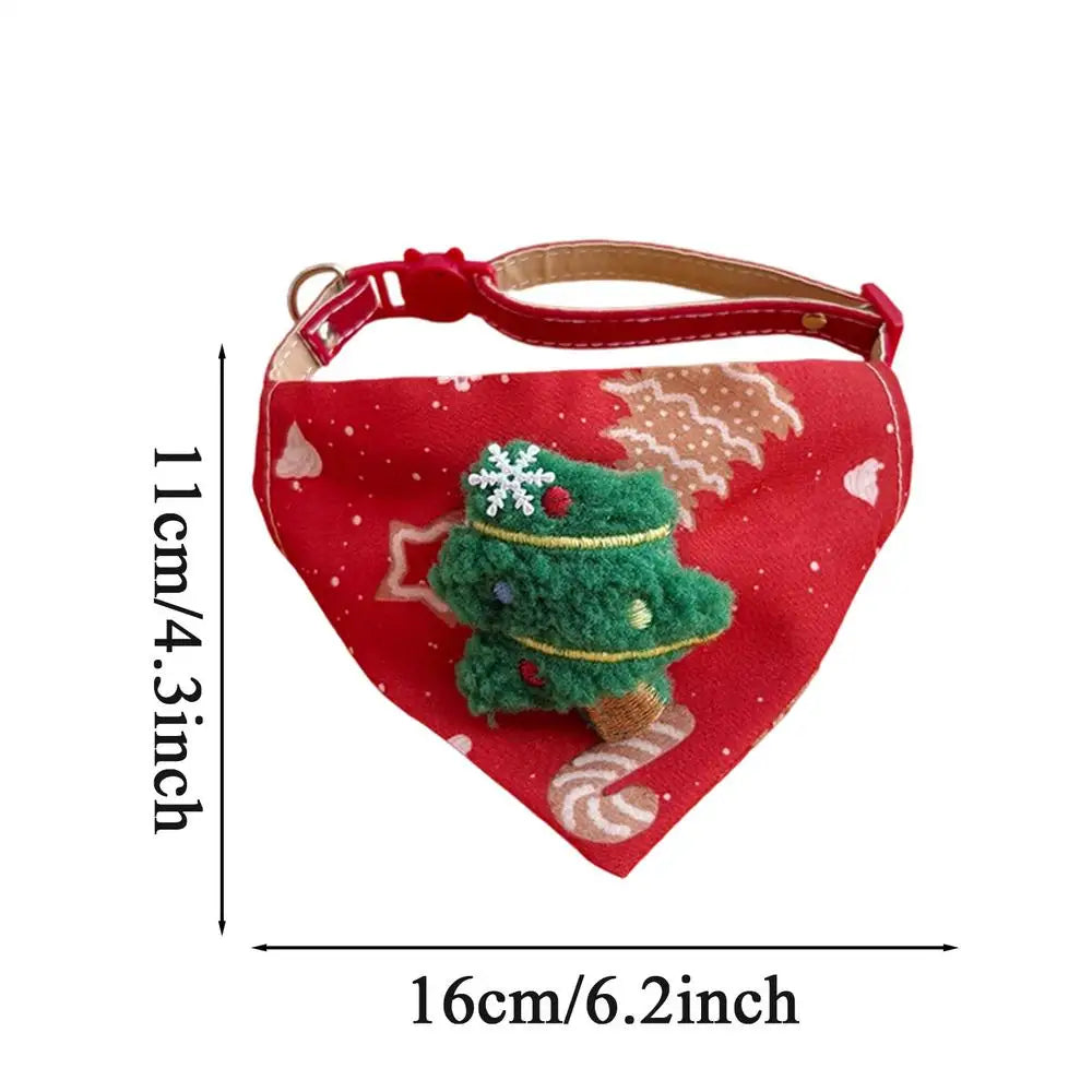 Christmas Bandana For Cat Adjustable Elastic Holiday Pet Costume Christmas Kitten Bandana For Family Gathering Photoshoot Party Peaceful Pleasures Health and Wellness Christmas tree trian China Mainland