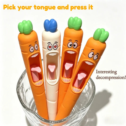 4-Pack Kawaii Carrot Gel Pens 0.5mm | Cute Press-Click Set Kawaii Gel Pen Set Oasis Select