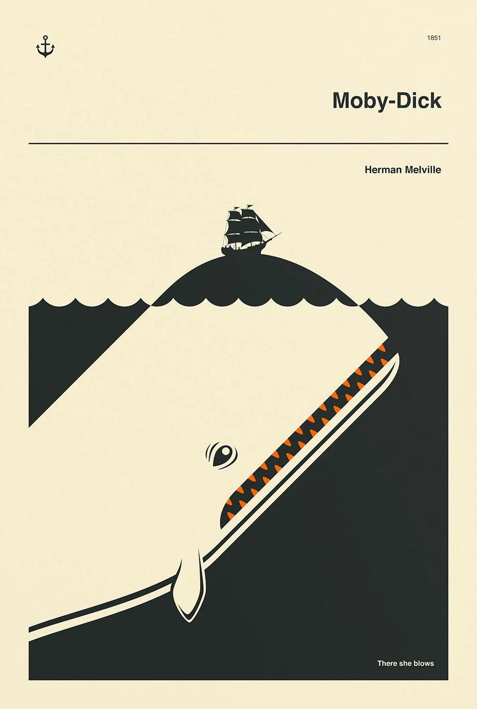 Classic Book Cover Moby-Dick Alice in Wonderland Minimalist Poster Print Canvas Painting Wall Art Pictures for Room Home Deco Peaceful Pleasures Health and Wellness DM78-2 40x60cm