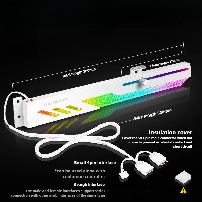 ARGB LED GT8 Graphics Card Holder for Desktop Computer Horizontal Mount Strong Support Bracket Stylish Design Strong Support Peaceful Pleasures Health and Wellness