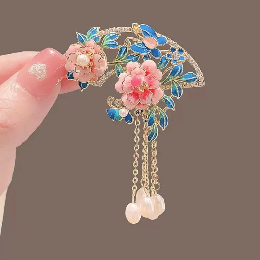 New Artistic National Trend Lion Dance Brooch Chinese Red Festive Three Dimensional Flower Shaped Brooch Inlaid Coat Pin Brooch Peaceful Pleasures Health and Wellness