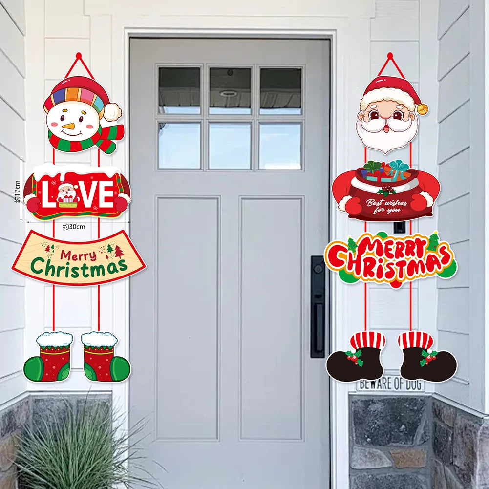 Christmas Porch Decor Door Hanging Home Outdoor Hanger Year Party
