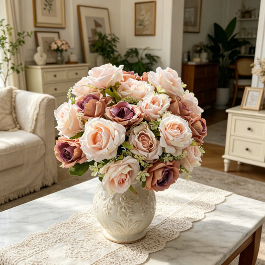 Artificial Silk Rose Bouquet – Wedding & Home Decor Artificial Flower Bouquet Peaceful Pleasures Health and Wellness
