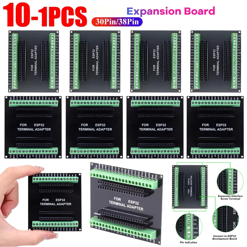 1-10PC Expansion Board for ESP32 CP2102 NodeMCU-32S Lua 30/38Pin GPIO 1 Into 2 Dual Core CPU GPIO WiFi Bluetooth Low Power Modul Peaceful Pleasures Health and Wellness