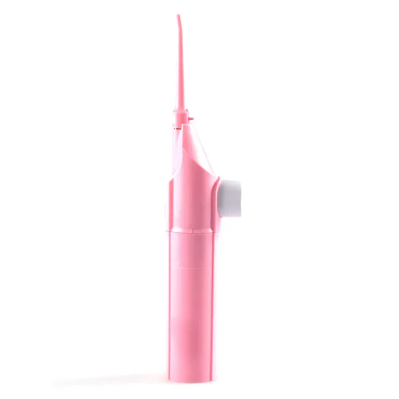 Household High Pressure Oral Irrigator Portable Teeth Clean Water Dental Floss Manual High Pressure Water Toothpick Peaceful Pleasures Health and Wellness Pink