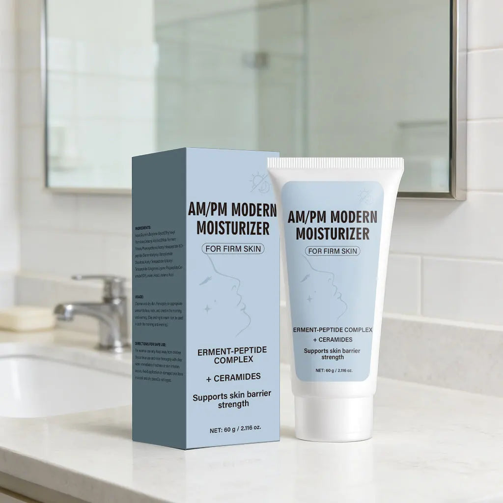 AM/PM Modern Moisturizer Hydrating Face Cream with Peptides, Ceramides for Dry, Sensitive, Combination Skin, Non-Greasy,60g Peaceful Pleasures Health and Wellness